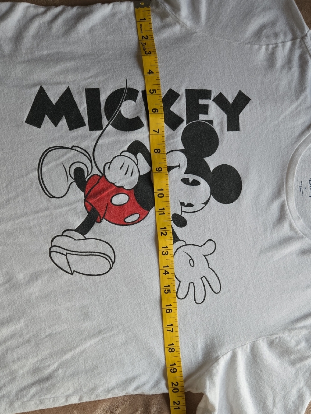 Disney White Mickey Mouse Graphic T-Shirt with Red Accent - Picture 6 of 8